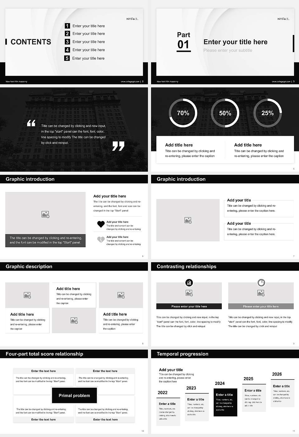 New York Film Academy Thesis Proposal/Graduation Defense PPT Template16:9 ratio PPT effect preview image2