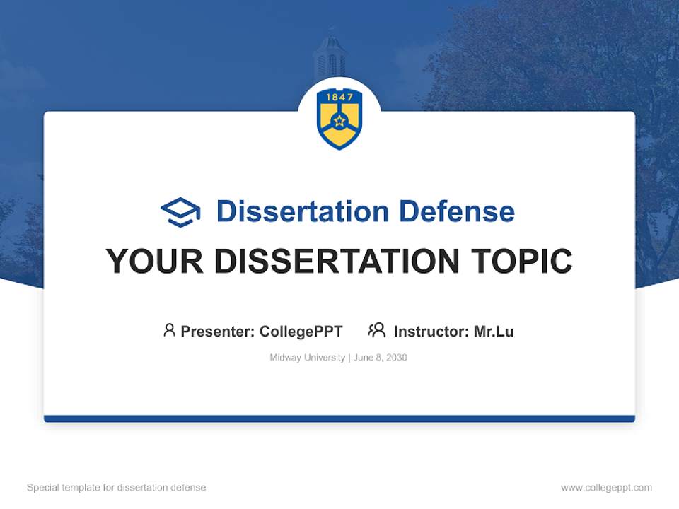 Midway University Graduation Thesis Defense PPT Template4:3 ratio PPT effect preview image7