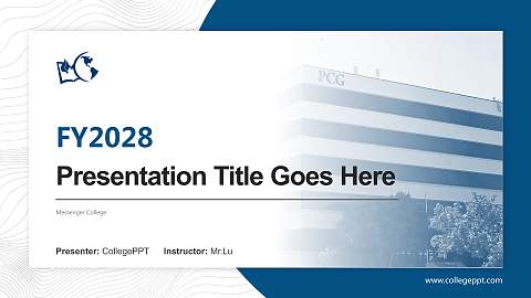 Messenger College Academic Presentation/Research Findings Report PPT Template