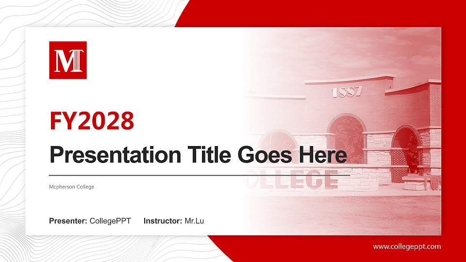 Mcpherson College Academic Presentation/Research Findings Report PPT Template16:9 ratio PPT effect preview image