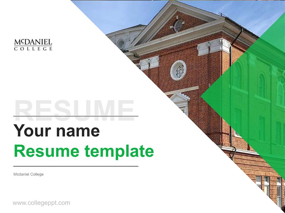 Mcdaniel College Resume PPT Template4:3 ratio PPT effect preview image5