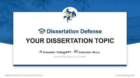 Mcneese State University Graduation Thesis Defense PPT Template