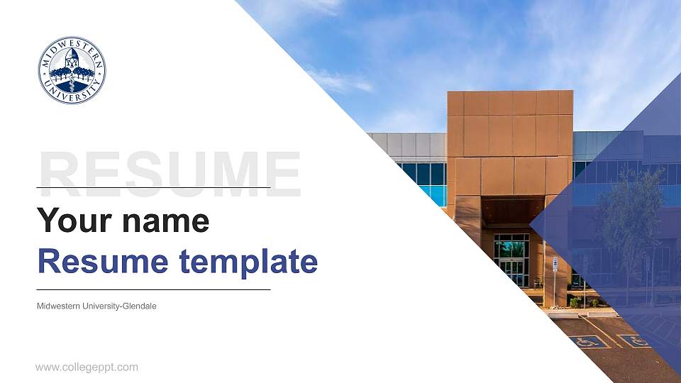 Midwestern University-Glendale Resume PPT Template16:9 ratio PPT effect preview image