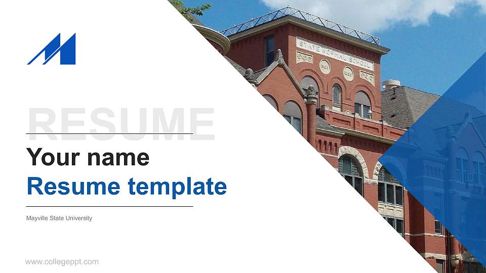 Mayville State University Resume PPT Template16:9 ratio PPT effect preview image