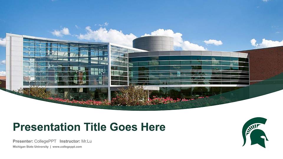 Michigan State University Course/Courseware Creation PPT Template16:9 ratio PPT effect preview image