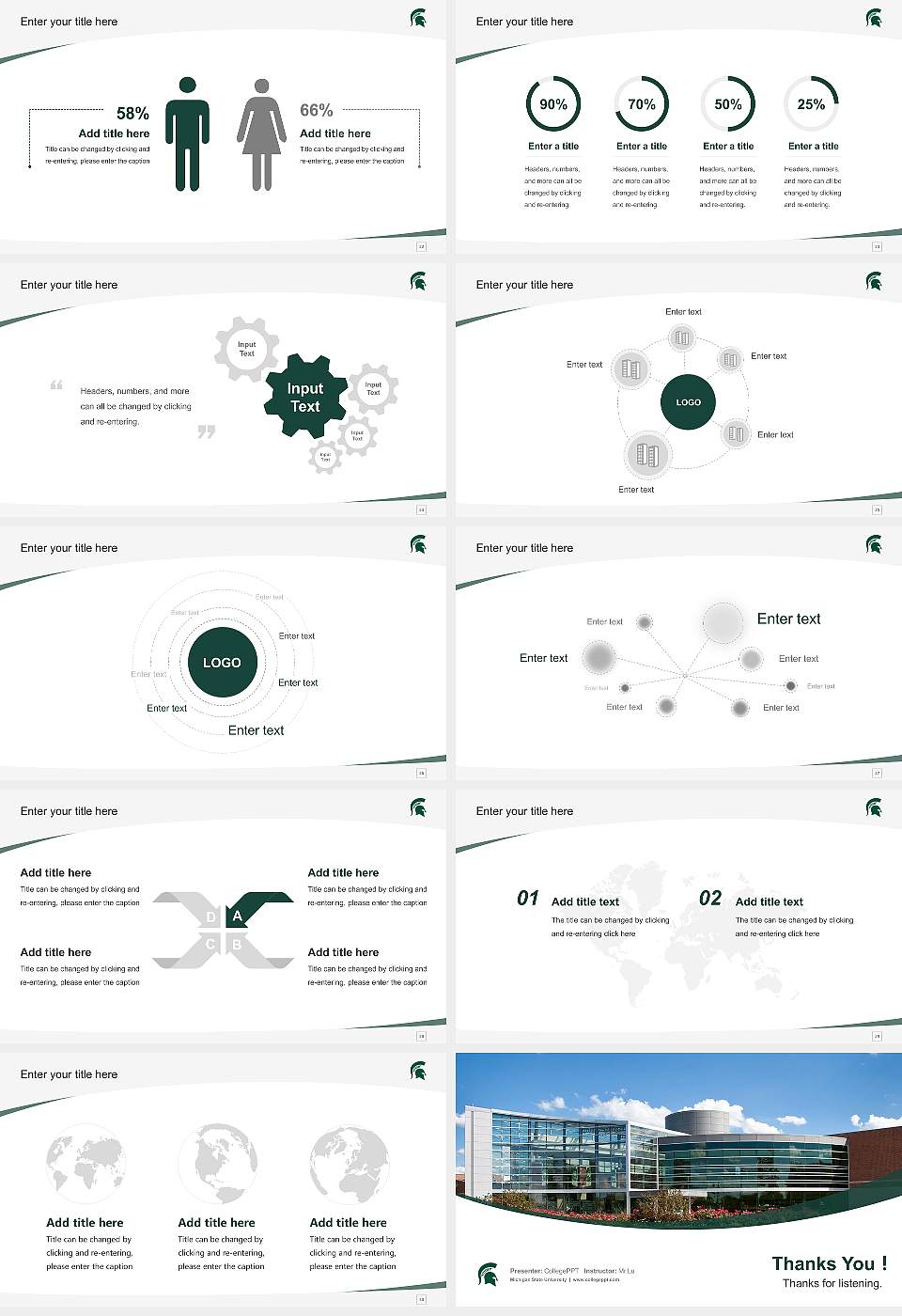 Michigan State University Course/Courseware Creation PPT Template16:9 ratio PPT effect preview image4