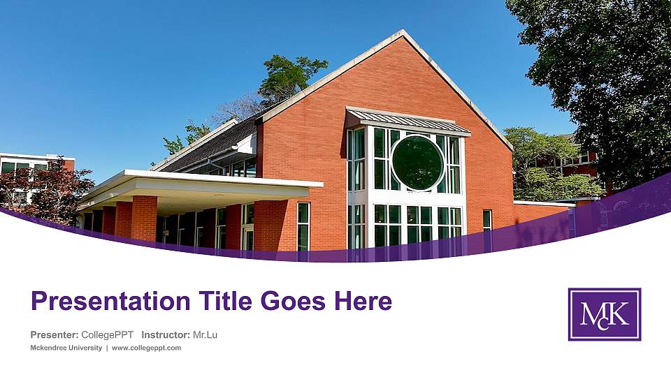 Mckendree University Course/Courseware Creation PPT Template16:9 ratio PPT effect preview image1