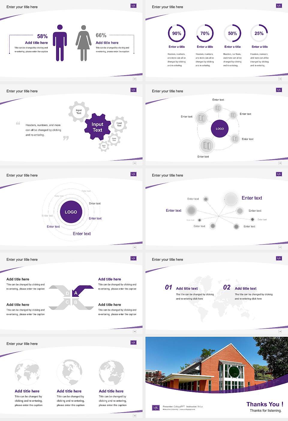 Mckendree University Course/Courseware Creation PPT Template16:9 ratio PPT effect preview image4