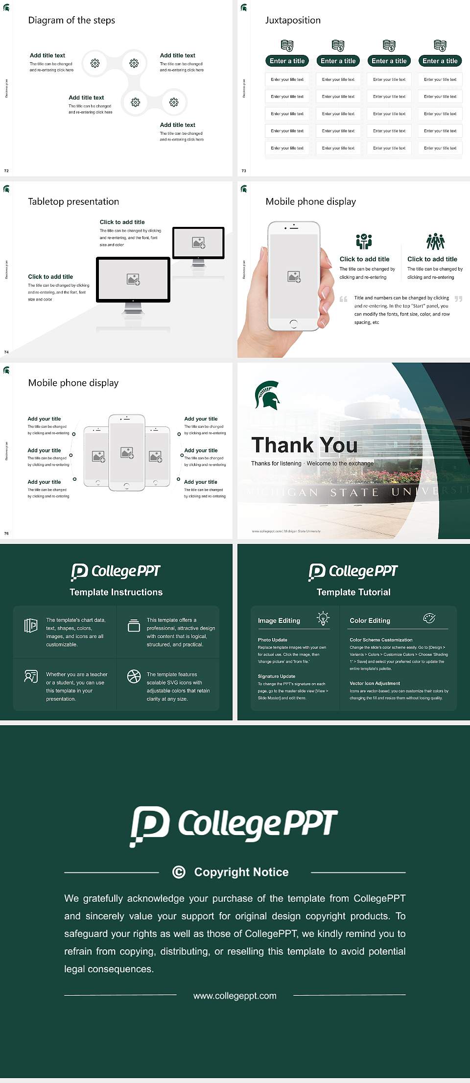 Michigan State University Competition/Entrepreneurship Contest PPT Template4:3 ratio PPT effect preview image9