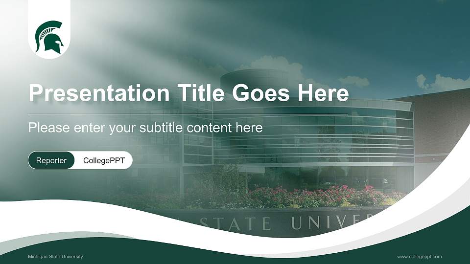 Michigan State University Lecture Sharing and Networking Event PPT Template16:9 ratio PPT effect preview image