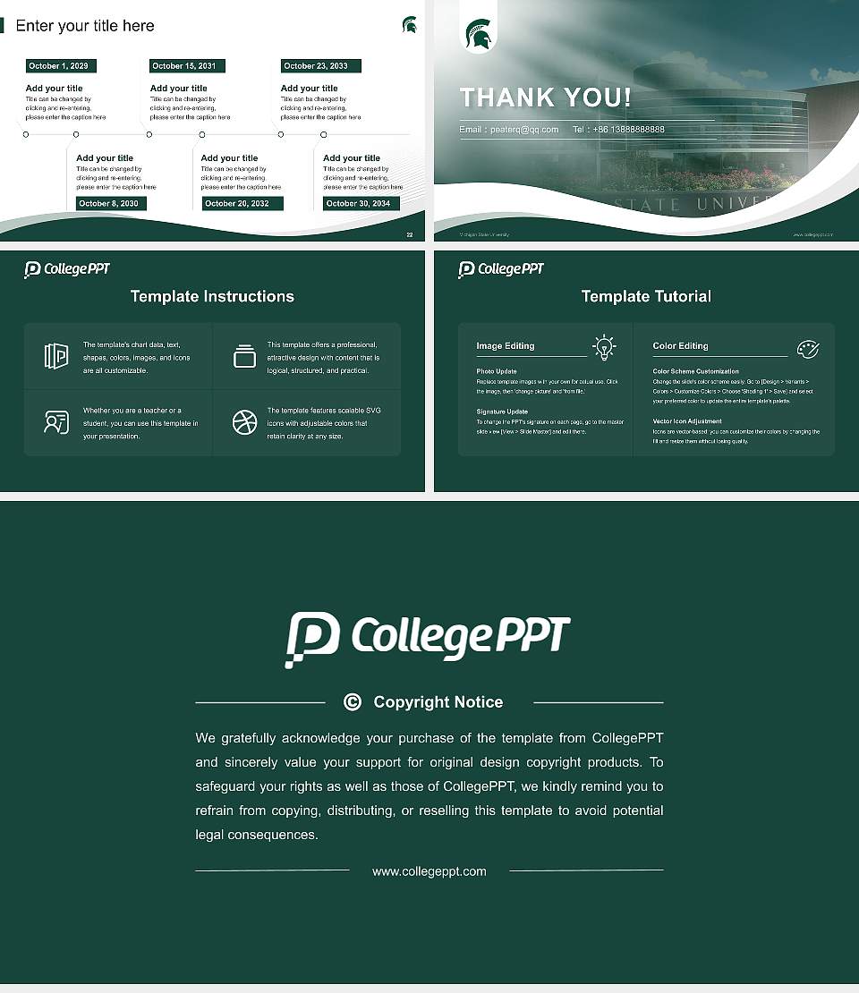 Michigan State University Lecture Sharing and Networking Event PPT Template16:9 ratio PPT effect preview image4
