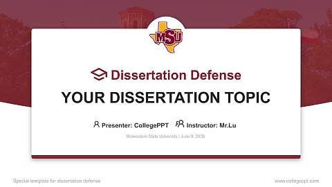 Midwestern State University Graduation Thesis Defense PPT Template