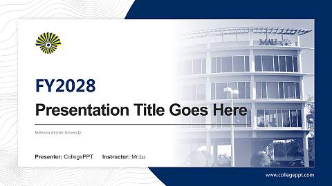 Millennia Atlantic University Academic Presentation/Research Findings Report PPT Template