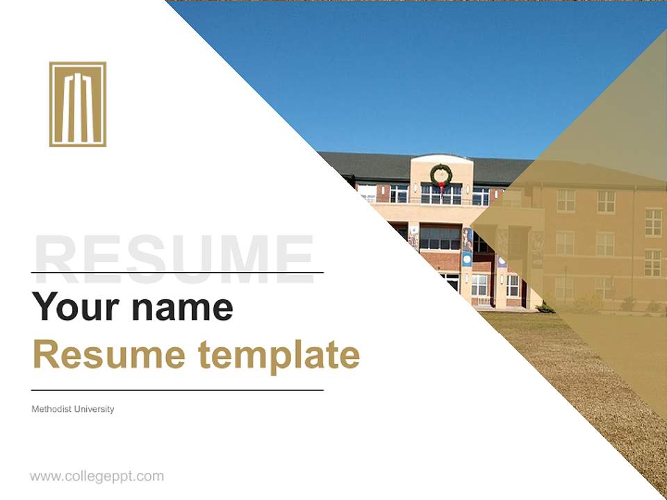 Methodist University Resume PPT Template4:3 ratio PPT effect preview image5