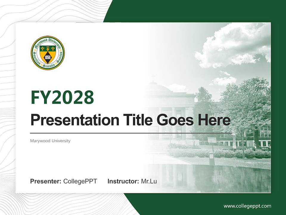 Marywood University Academic Presentation/Research Findings Report PPT Template4:3 ratio PPT effect preview image5