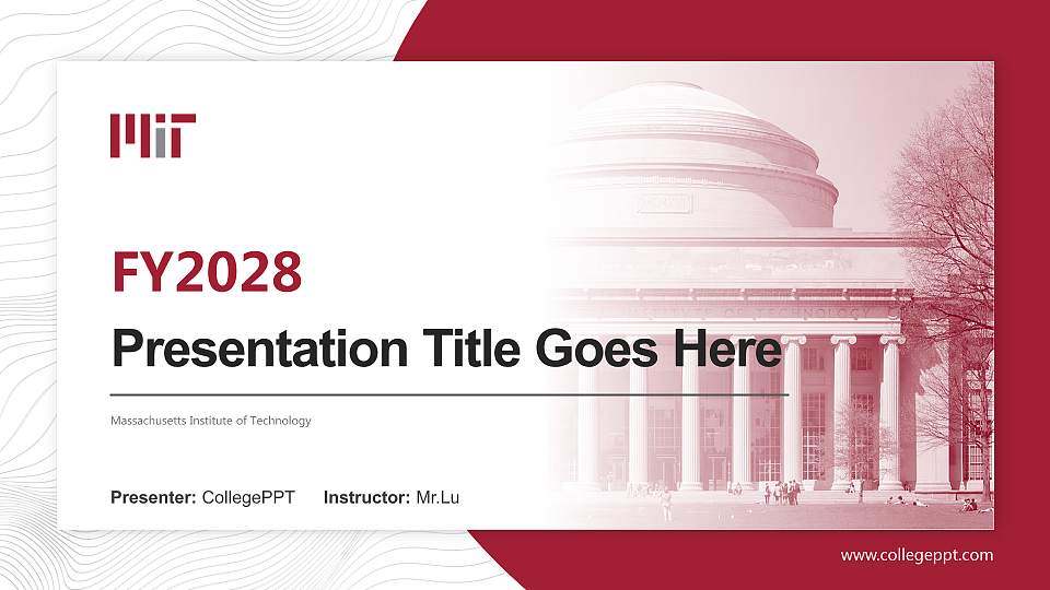Massachusetts Institute of Technology Academic Presentation/Research Findings Report PPT Template16:9 ratio PPT effect preview image