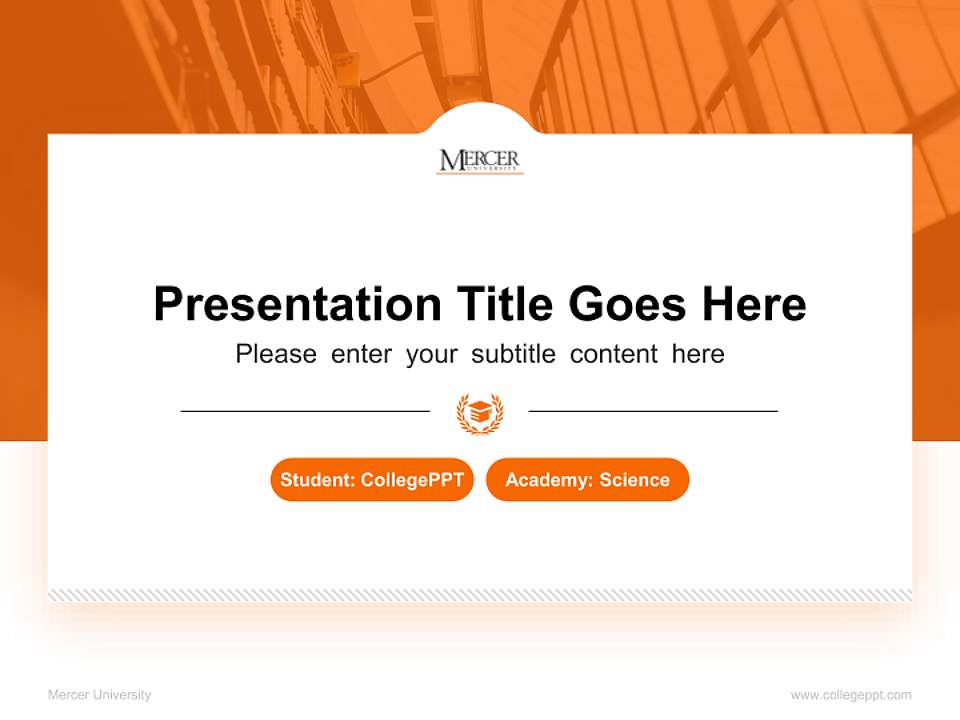 Mercer University National Scholarship Defense PPT Template4:3 ratio PPT effect preview image4