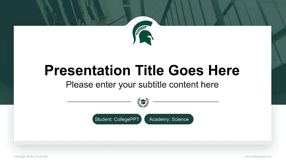 Michigan State University National Scholarship Defense PPT Template16:9 ratio PPT effect preview image