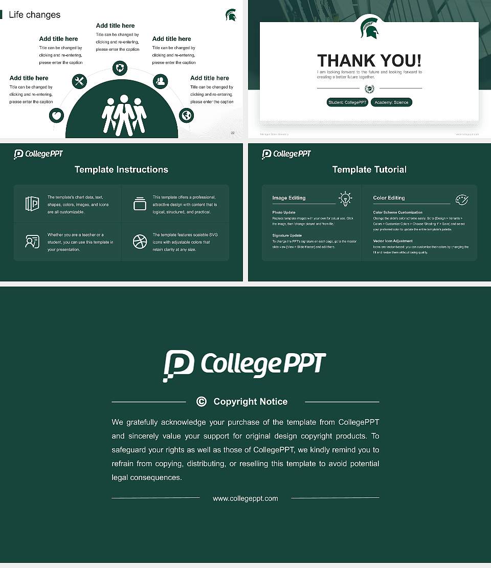 Michigan State University National Scholarship Defense PPT Template16:9 ratio PPT effect preview image4