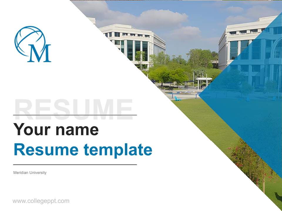 Meridian University Resume PPT Template4:3 ratio PPT effect preview image5