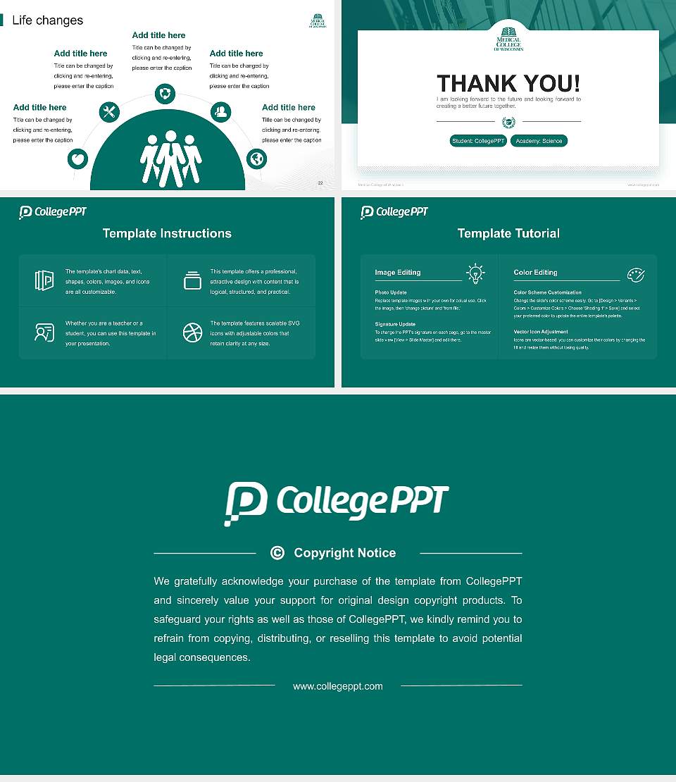 Medical College of Wisconsin National Scholarship Defense PPT Template16:9 ratio PPT effect preview image4