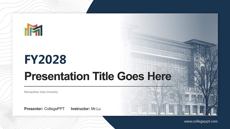 Metropolitan State University Academic Presentation/Research Findings Report PPT Template16:9 ratio PPT effect preview image