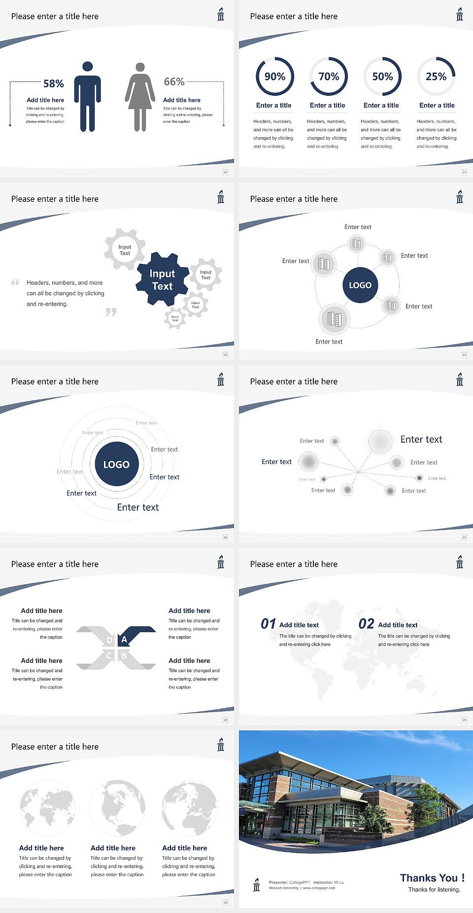 Messiah University Course/Courseware Creation PPT Template4:3 ratio PPT effect preview image4