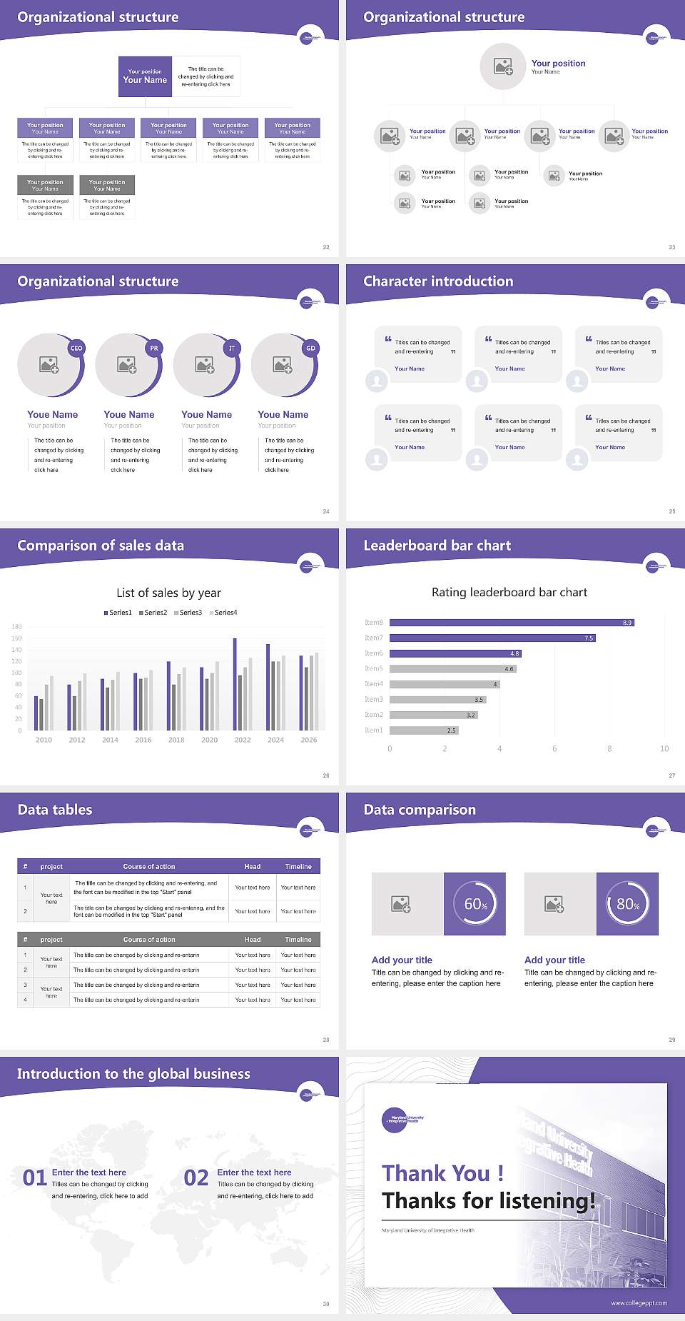 Maryland University of Integrative Health Academic Presentation/Research Findings Report PPT Template4:3 ratio PPT effect preview image4