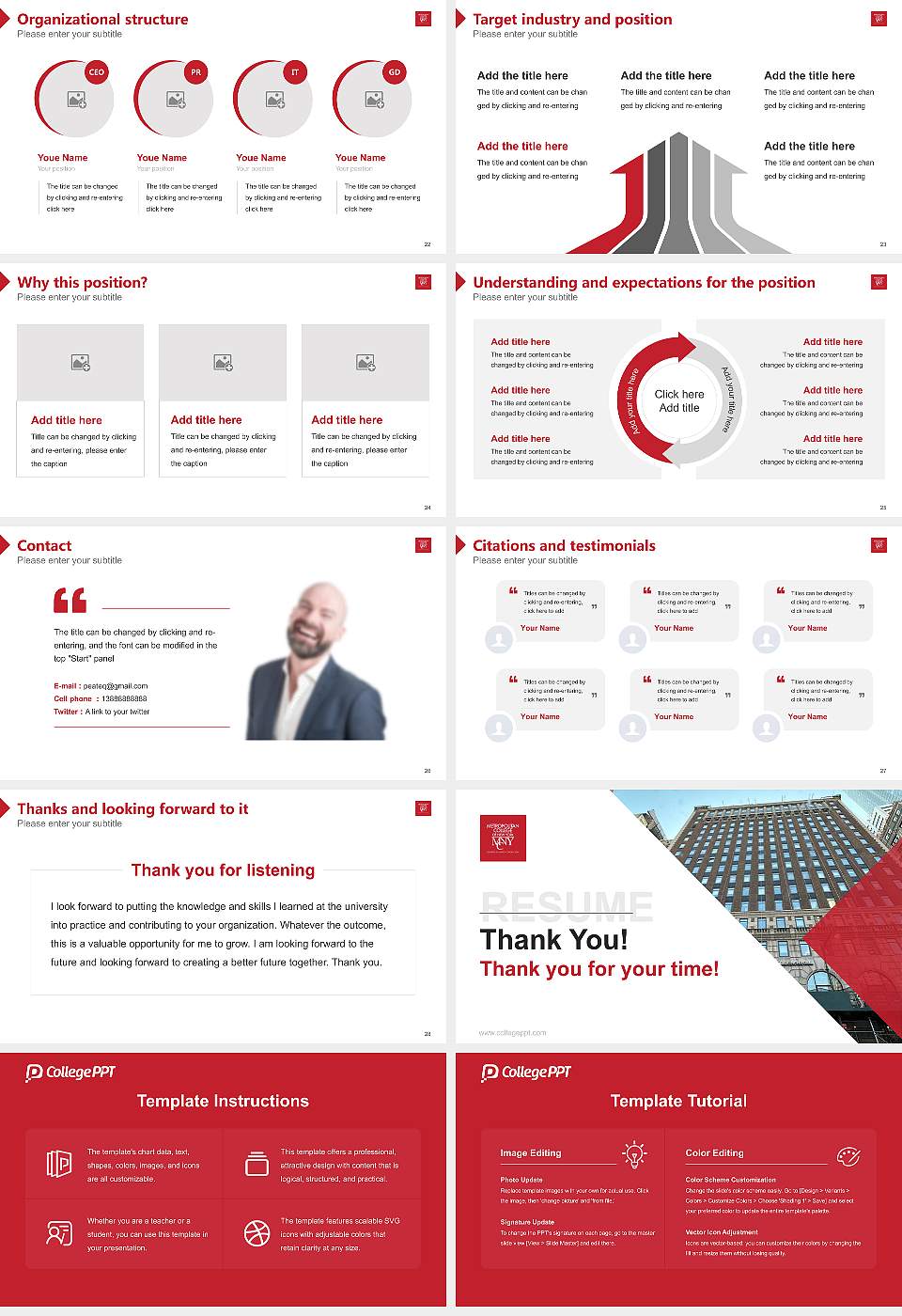 Metropolitan College of New York Resume PPT Template16:9 ratio PPT effect preview image4