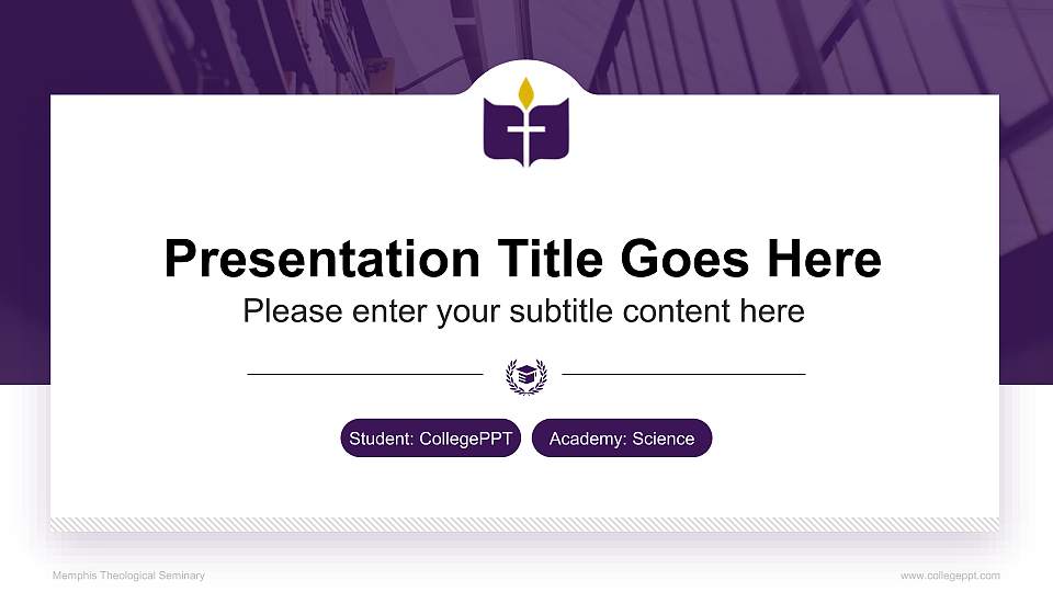 Memphis Theological Seminary National Scholarship Defense PPT Template16:9 ratio PPT effect preview image
