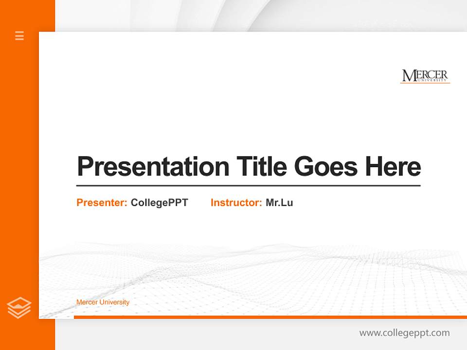 Mercer University Thesis Proposal/Graduation Defense PPT Template4:3 ratio PPT effect preview image5