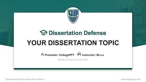 Mercyhurst University Graduation Thesis Defense PPT Template