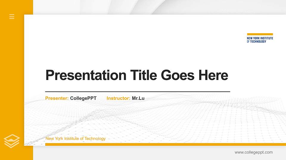 New York Institute of Technology Thesis Proposal/Graduation Defense PPT Template16:9 ratio PPT effect preview image