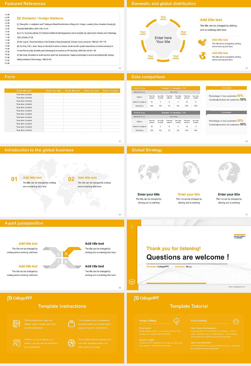 New York Institute of Technology Thesis Proposal/Graduation Defense PPT Template16:9 ratio PPT effect preview image4