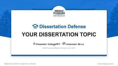 Middle Tennessee State University Graduation Thesis Defense PPT Template