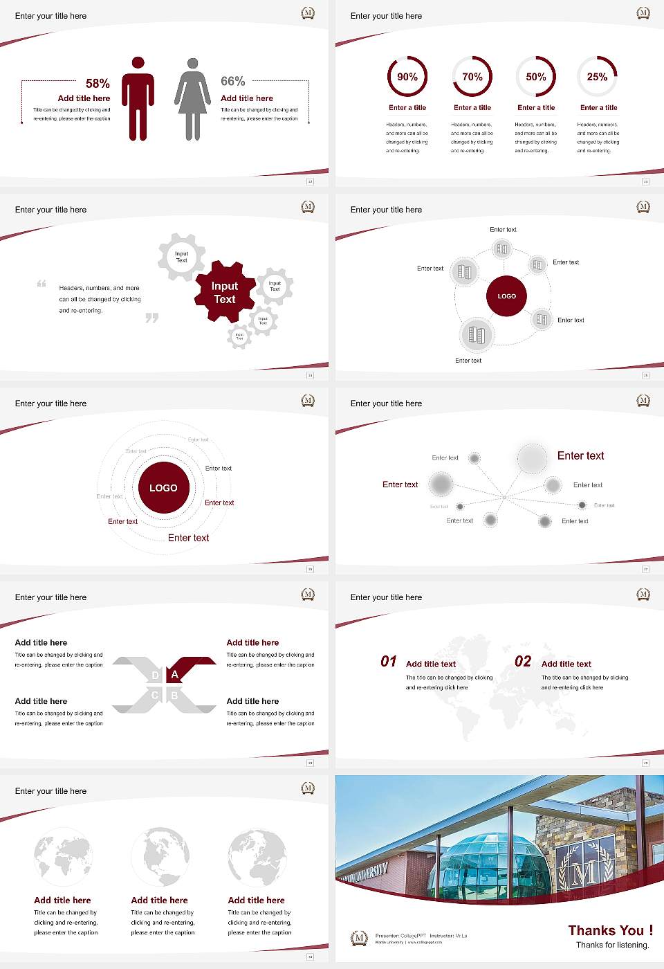Martin University Course/Courseware Creation PPT Template16:9 ratio PPT effect preview image4