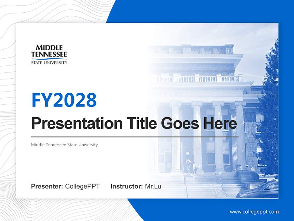 Middle Tennessee State University Academic Presentation/Research Findings Report PPT Template4:3 ratio PPT effect preview image5