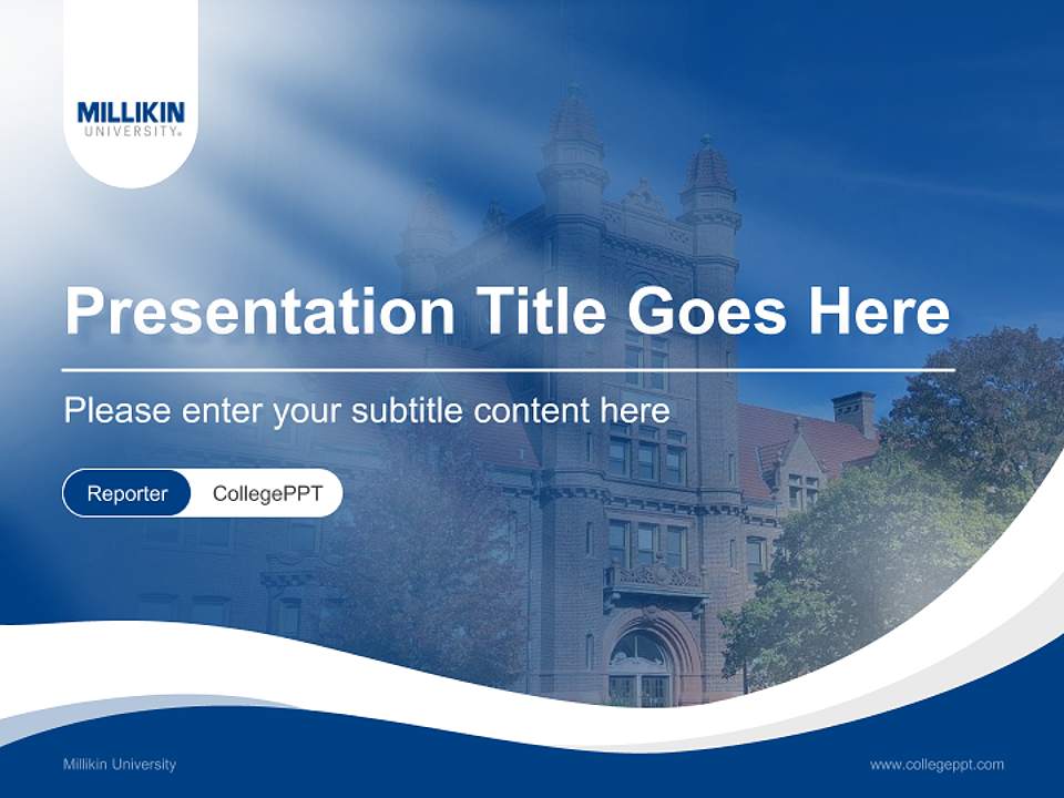 Millikin University Lecture Sharing and Networking Event PPT Template4:3 ratio PPT effect preview image4