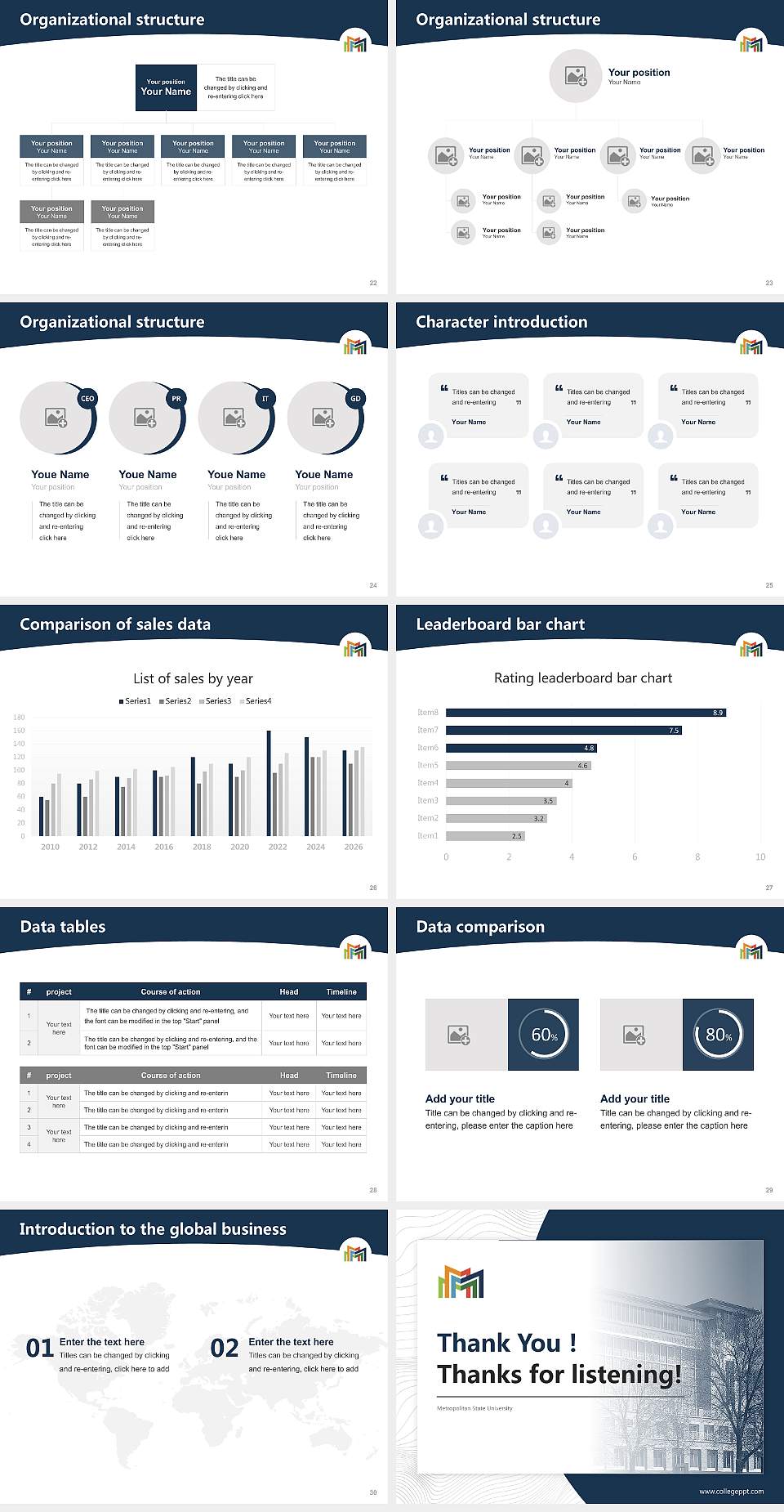 Metropolitan State University Academic Presentation/Research Findings Report PPT Template4:3 ratio PPT effect preview image4