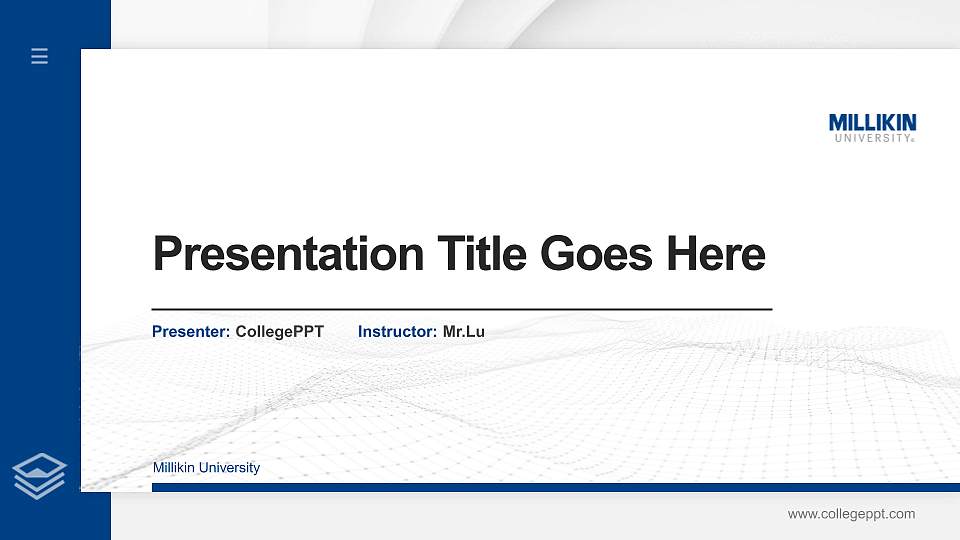 Millikin University Thesis Proposal/Graduation Defense PPT Template16:9 ratio PPT effect preview image