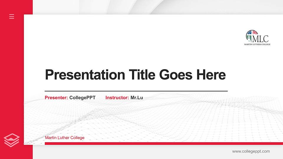 Martin Luther College Thesis Proposal/Graduation Defense PPT Template16:9 ratio PPT effect preview image
