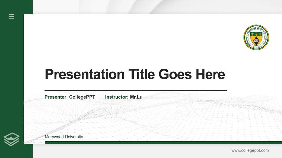Marywood University Thesis Proposal/Graduation Defense PPT Template16:9 ratio PPT effect preview image