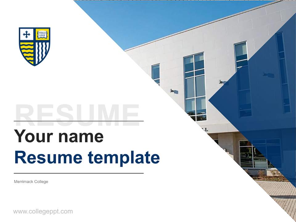 Merrimack College Resume PPT Template4:3 ratio PPT effect preview image5
