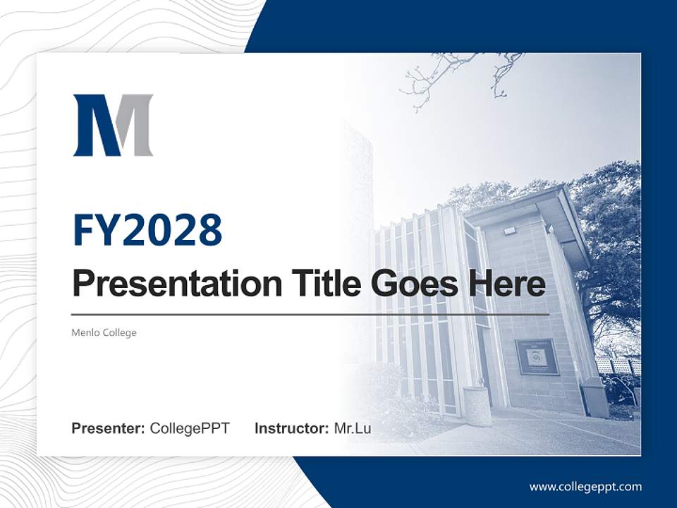 Menlo College Academic Presentation/Research Findings Report PPT Template4:3 ratio PPT effect preview image5