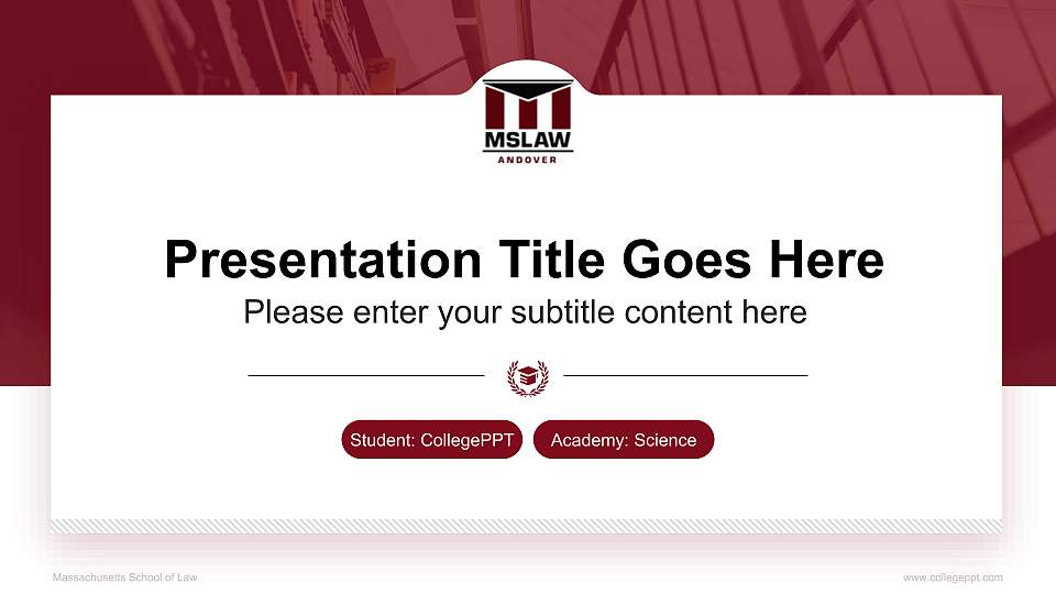 Massachusetts School of Law National Scholarship Defense PPT Template16:9 ratio PPT effect preview image