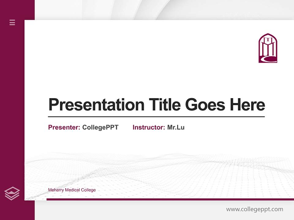 Meharry Medical College Thesis Proposal/Graduation Defense PPT Template4:3 ratio PPT effect preview image5