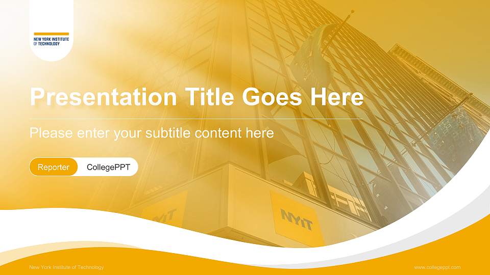 New York Institute of Technology Lecture Sharing and Networking Event PPT Template16:9 ratio PPT effect preview image