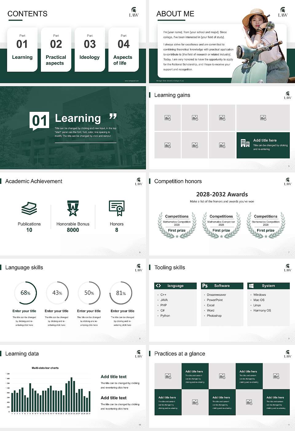 Michigan State University-College of Law National Scholarship Defense PPT Template16:9 ratio PPT effect preview image2