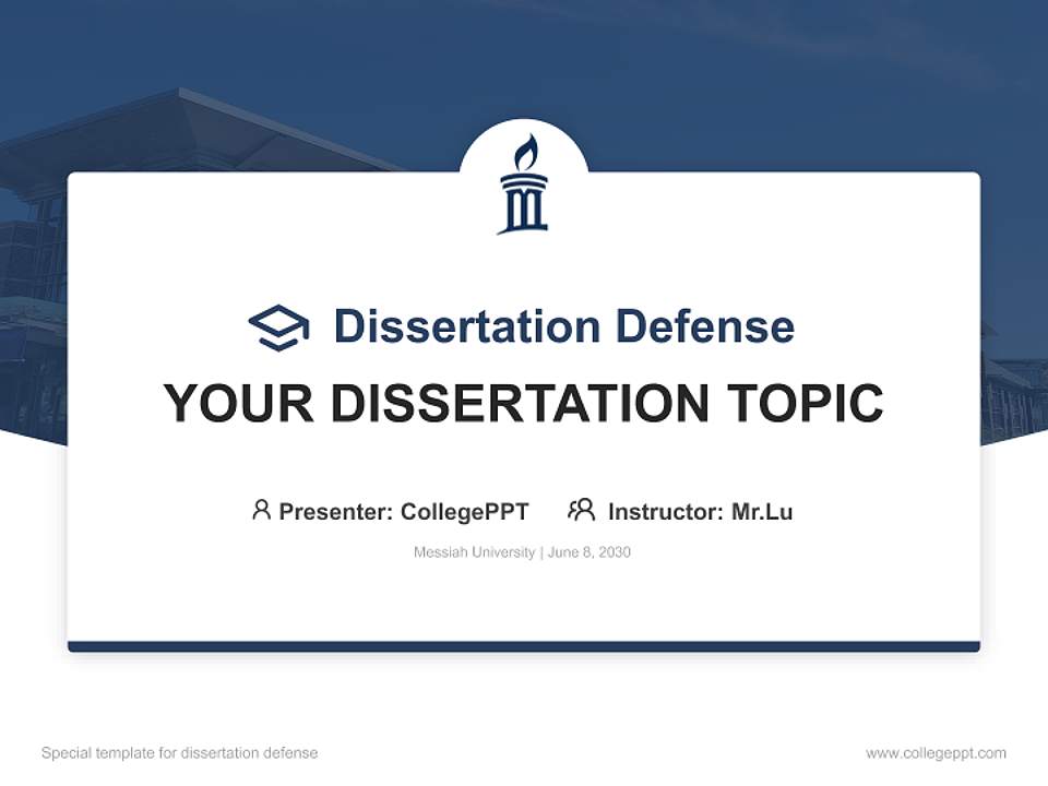 Messiah University Graduation Thesis Defense PPT Template4:3 ratio PPT effect preview image1