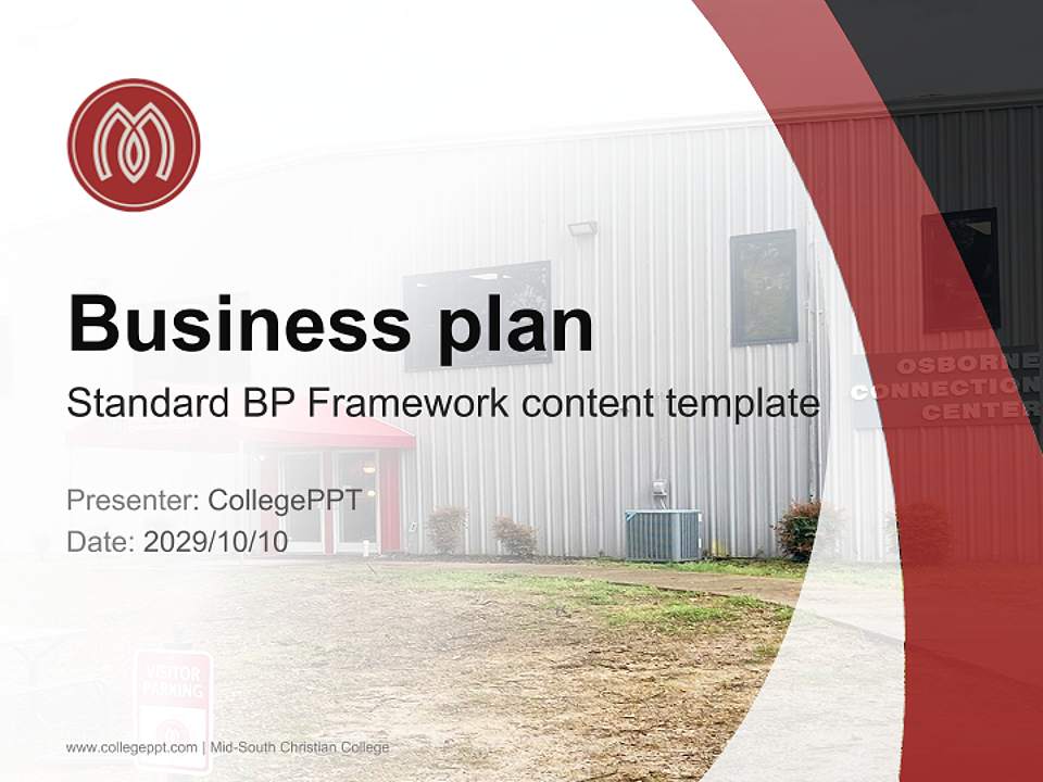 Mid-South Christian College Competition/Entrepreneurship Contest PPT Template4:3 ratio PPT effect preview image9